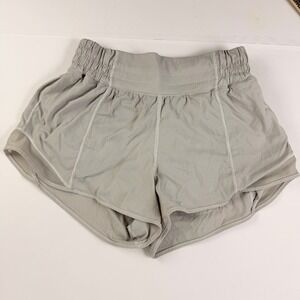 Lululemon Hotty Hot Shorts Womens 4 Gray Athletic Running Lined Side Split